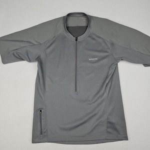 Patagonia Men's Gray 1/2 Zip Shirt Short Sleeve Workout Size S Cycling Hiking